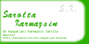 sarolta karmazsin business card